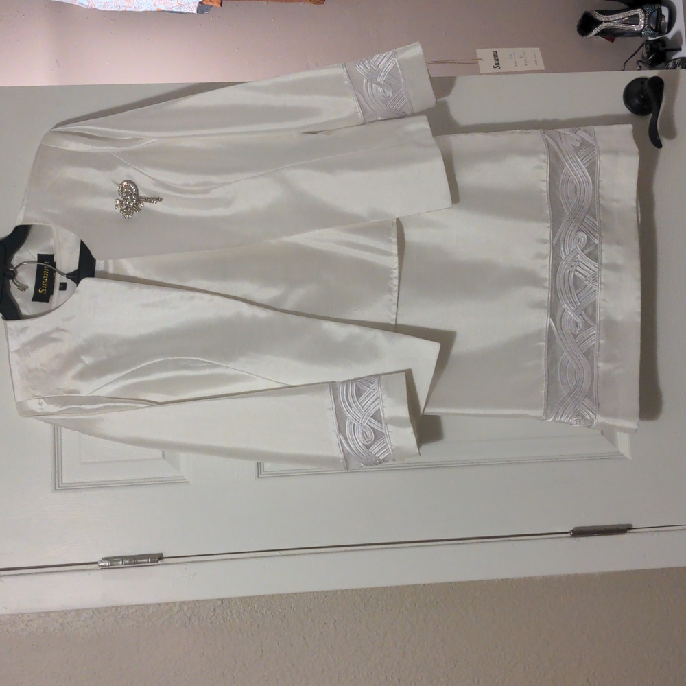 Elegant White 3 Piece Skirt Suit by Susanna